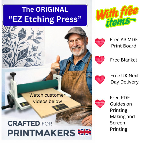 Etching printing press with - printing,