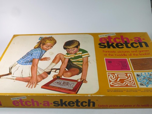 Vintage etch sketch box - vintage, in